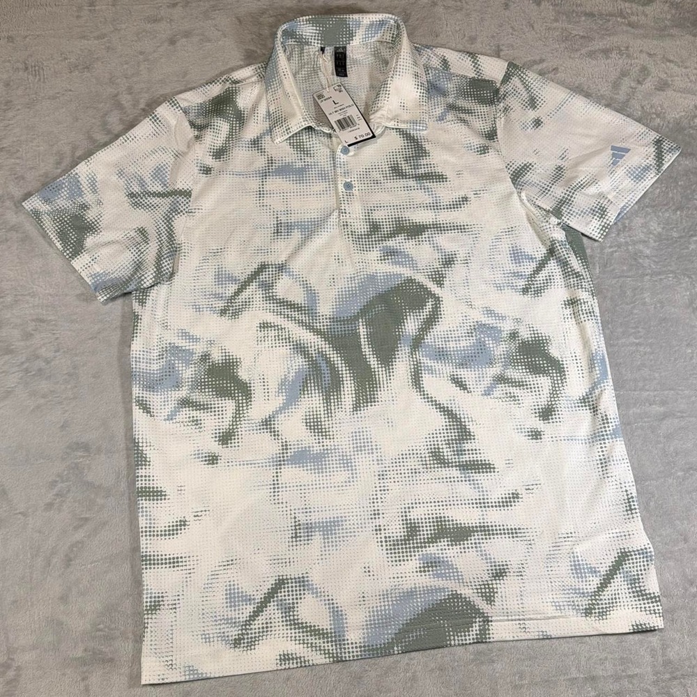 NWT Adidas Ultimate365 Golf Polo | White Camo Print | Large